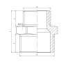 PERFEXIM NYPEL REDUKCYJNY MOSIĘŻNY WZMOCNIONY PHA-307 1" x 1/2"